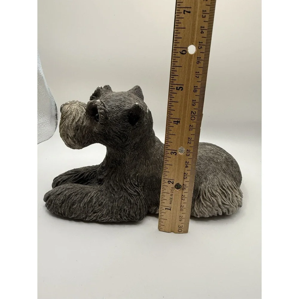 Vtg Sandicast Schnauzer Dog Statue‎ 4.5in 1981 Sandra Brue Signed 3lb #145
